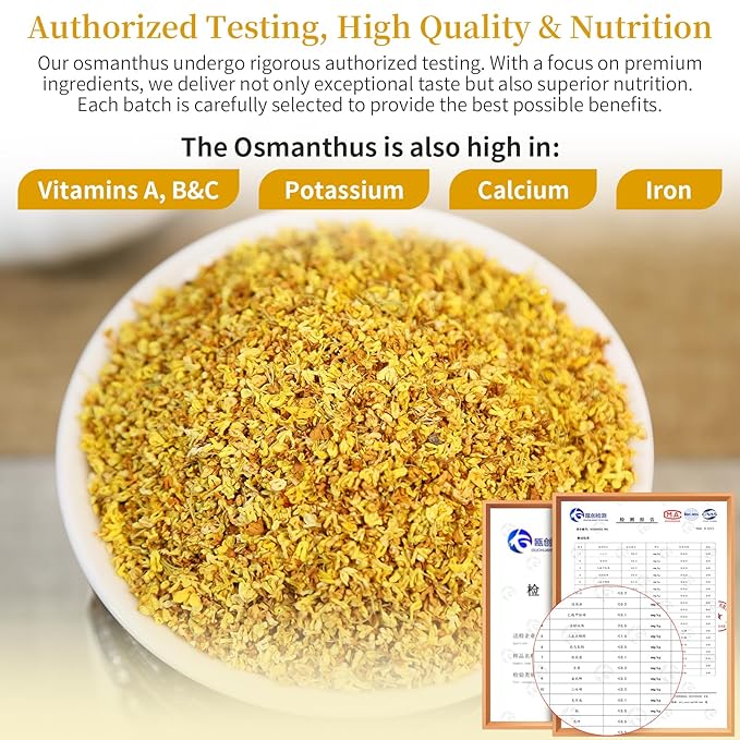 Hee Creek Osmanthus Fragrans Herb Loose Leaf Tea Dried Osmanthus Flower Tea 3.53 oz/100g 桂花 干桂花 桂花糕 桂花蜜