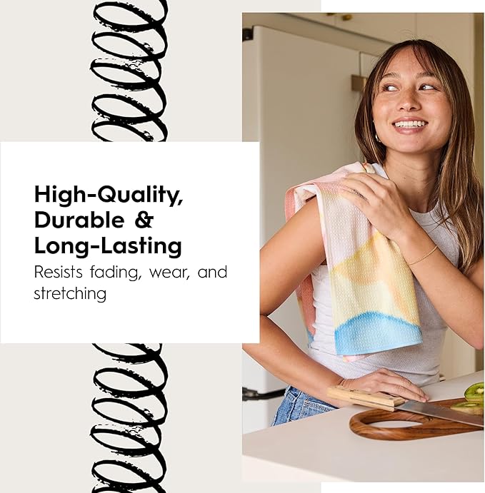 GEOMETRY Double Sided Kitchen Tea Towel -Quick Dry Microfiber Cloth Dish Towels for Kitchen Drying - Premium Quick Dry Towel (Patriotic, 1-Pack)