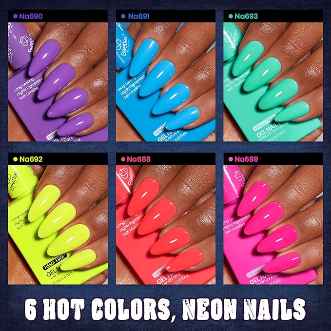 Beetles Halloween Gel Nail Polish Set with Mini LED Nail Lamp Purple Red Green Yellow Gel Polish with Base Top Coat Nail Art Brushes Salon DIY Gift Basket for Women