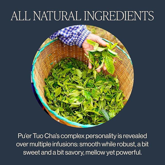 Rishi Tea Ancient Pu'er Tuo Cha Herbal Tea - Organic Direct Trade Loose Leaf, Medium Caffeine Aged Ripe Pu-erh for Digestion Support - 16 Ounces, 60+ Servings