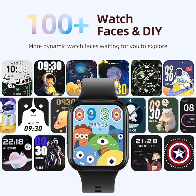 Parsonver Kids Smart Watch with Parent-Child Task & Reward System, Fun Fitness Tracker with 20 Sports Modes, Heart Rate & Sleep Monitor, IP68 Waterproof, Great Birthday Gift for Boys Girls 5-16, Black
