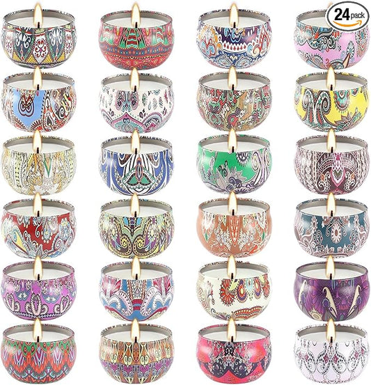 Scented Candles Gift Set, 2.5 oz Soy Wax Aromatherapy Candle for Home, Romantic Candles Gift for Mother Day Christmas Valentines Birthday (24 Pack)