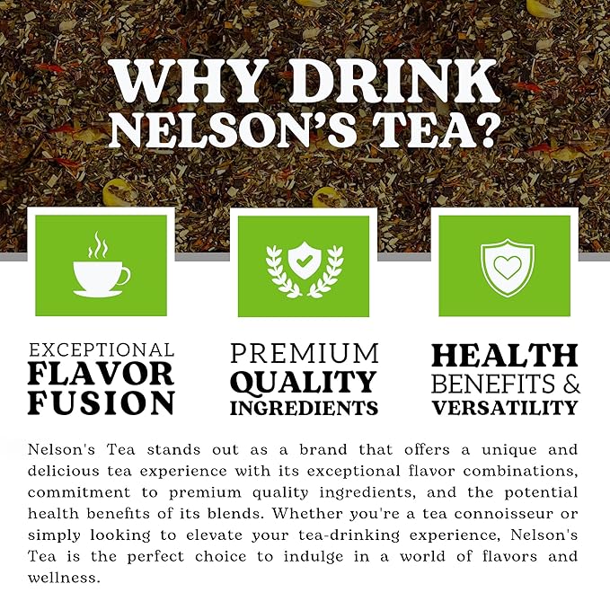 Nelson's Tea Hoosier Kettle Corn - Cut & Sifted, Caffeine Free Loose Leaf Tea with Sweet and Spicy Blend of Green Rooibos, Honeybush, Caramel, Corn, Safflower, Toasted Coconut, Marigold (2 oz)