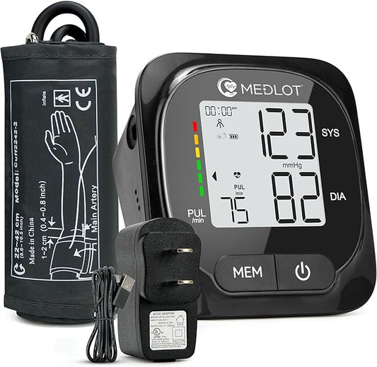 Upper Arm Blood Pressure Monitor for Home Use, Automatic BP Cuff (8.6”-16.5”), Digital Blood Pressure Machine with 2 Power Supply Modes, 2 Users, 150 Reading Memory