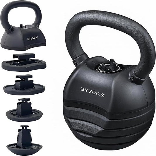 Adjustable Kettlebell 30lb Weight Training Fitness Exercise Full Body Workout 5 in 1 for Home Gym Beginners Woman