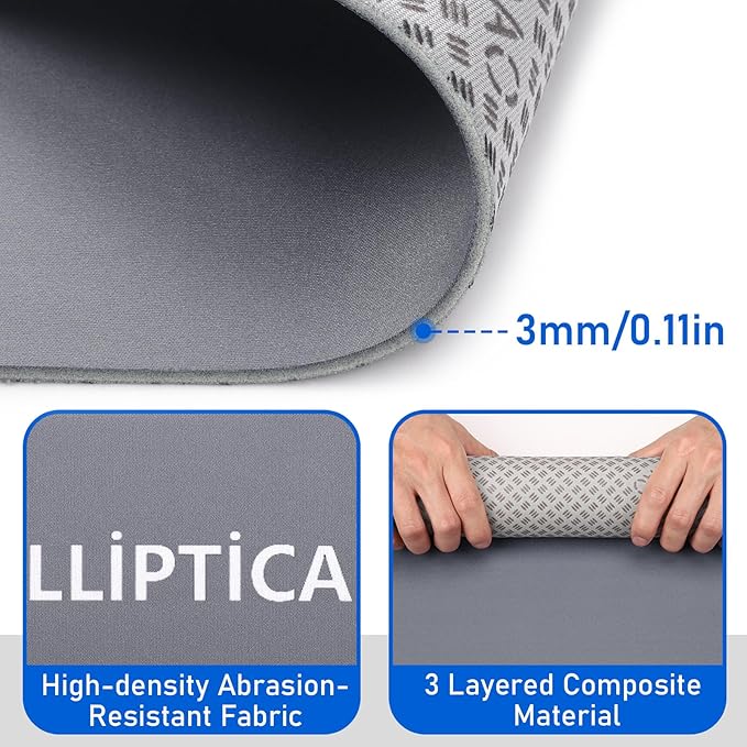 TOBWOLF Non-Slip Workout Mat for Ellipse Leg Exerciser, Ellipse Machine Mat, Exercise Mat for Under Desk Ellipticals, Suitable for Electric Seated Foot Pedal Exerciser, Stability & Floor Protection