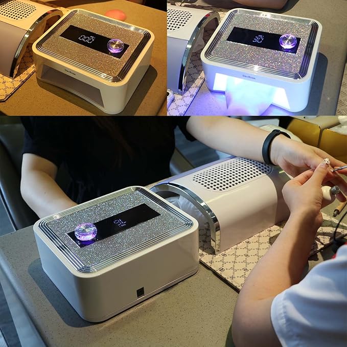 UV LED Nail Lamp Cordless, DecRose 120W Rechargeable UV Light for Gel Nails Portable Nail Dryer Light with Timer, Sparkling Rhinestones Diamond Curing Lamp,Gift for Nail Art Lovers & Professionals