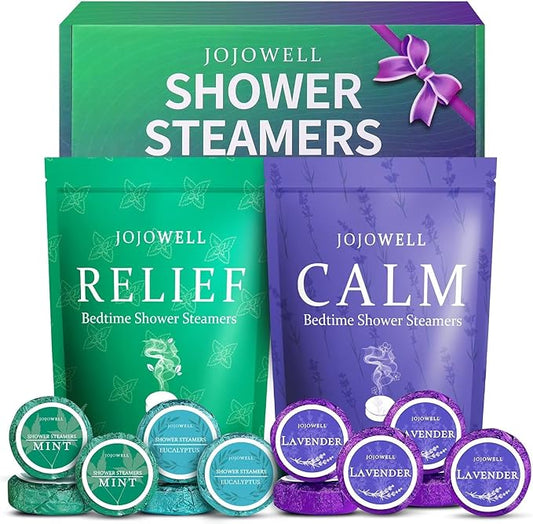 Shower Steamers Aromatherapy -12 Pack Birthday Gifts for Women Men, Shower Bombs with Essential Oils, Eucalyptus for Shower, Nasal Relief, Self Care Home Spa Gifts for Mom, Her