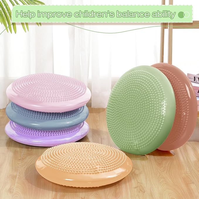 Amylove 13 Pcs Wiggle Seat Inflated Wobble Cushion for Sensory Kid 13 Inch Balance Disc Kids Flexible Seating Exercise Sensory Pad Chair Cushion for Classroom Office School