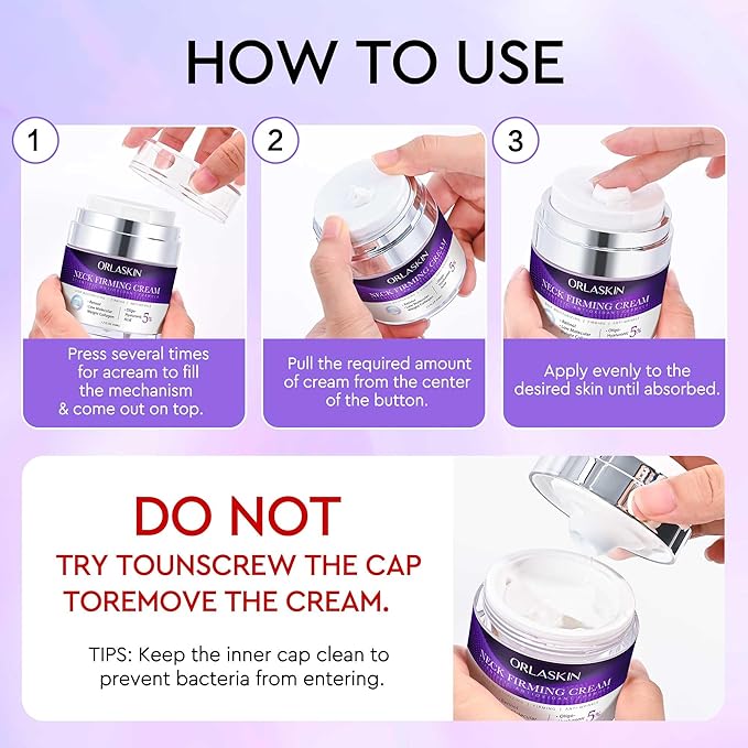 Neck Firming Cream, Retinol Cream for Face&Neck for Tightening Firming Anti-aging Face Moisturizer with Retinol Collagen & Hyaluronic Acid Lift Wrinkle for Women and Men 1.7 Fl. Oz.