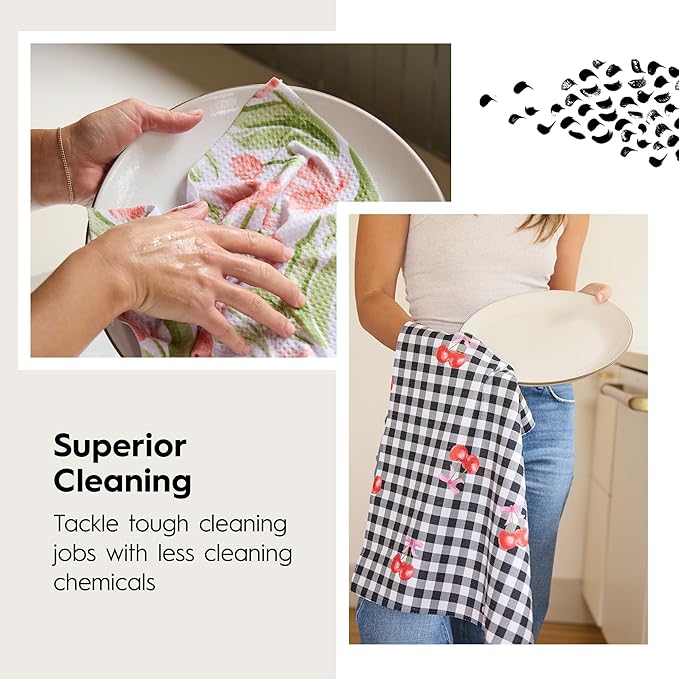 GEOMETRY Spring Kitchen Towels - Quick Dry Microfiber Cloth Spring & Summer Dish Towels for Kitchen Drying - Premium Quick Dry Towel - Paradise Blooming, 18" x 30" - 1-Pack
