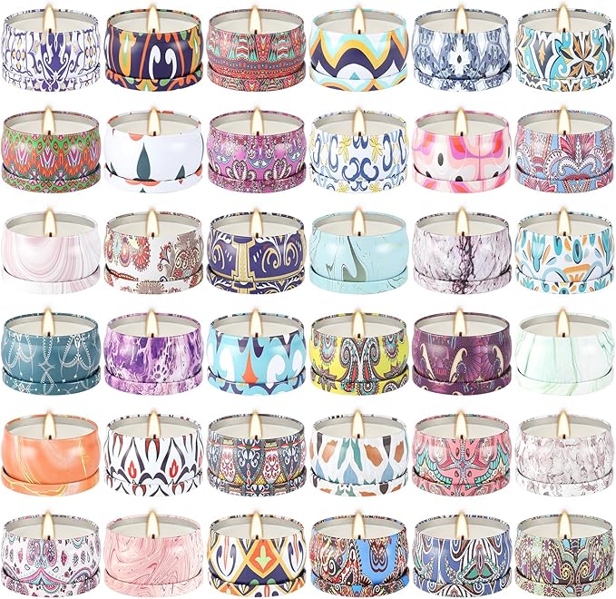 36 Pack Christmas Scented Candles Set for Home, Relaxing Stress Relief, Aromatherapy - Natural Soy Wax and Fragrance - Gifts for Women, Mom, Best Friend, Wife, Birthday