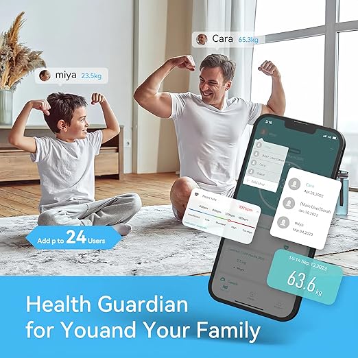 Scale for Body Weight,Measures Body Fat with Smart App - 8-Electrode Body Composition Scale with Handles & 28 Body Metrics, Track Weight,BMI, Muscle Mass, Body Water, Sync with Apple Health, 400lb