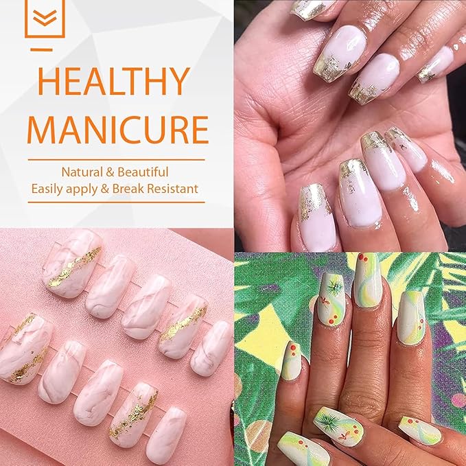 UNA GELLA Short Coffin Nail Tips 12 Sizes Short Coffin Gel Nail Tips 120Pcs Long Lasting Soft Gel Nails Tips Clear Full Cover Nails Tips Acrylic False for Nail Extension DIY Salon