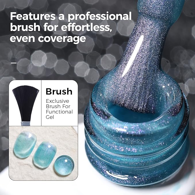 5-in-1 Cat Eye Gel Polish Kit, 6PCS-7.5ml No Base/Top Coat Needed, All-in-One Formula, Beginner-Friendly Magnetic Nail Art Set with Magnet Sticks, Fast Curing for Home DIY Manicure