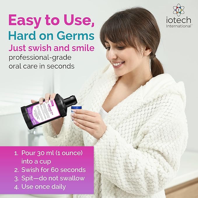 ioRinse Ready-to-Use (RTU) Mouthwash for Fresher Breath, Halitosis Relief, Alcohol-Free, Fluoride-Free and a Professional Clean, Original ioRinse RTU Mouth Wash, Zero Alcohol - Soft Mint Flavor, 1L