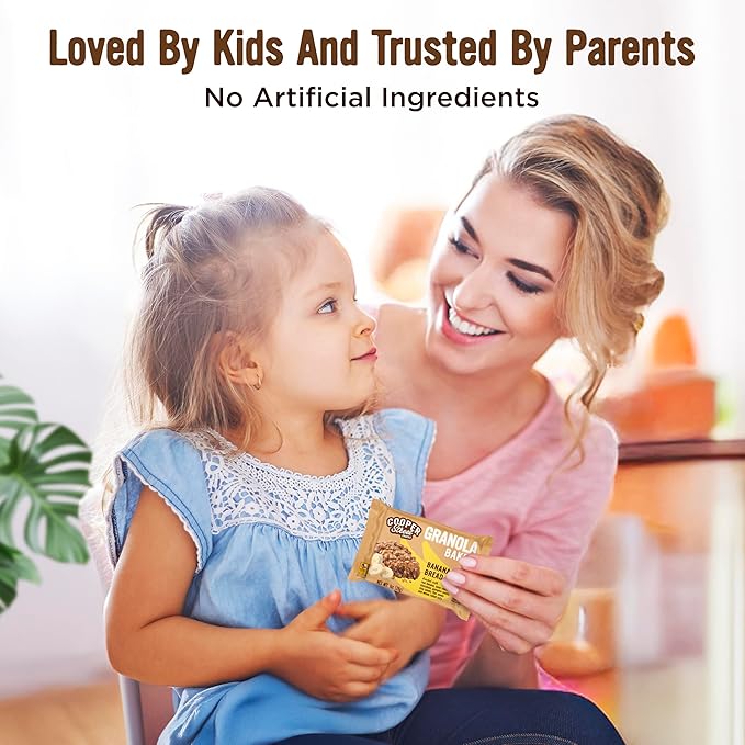 Cooper Street Banana Bread Granola Bakes (12 pack) - Individually Wrapped Soft and Chewy Breakfast Granola Bars - Nut, Dairy & Soy Free - Great As Kids Snacks For School, Hiking Or Work