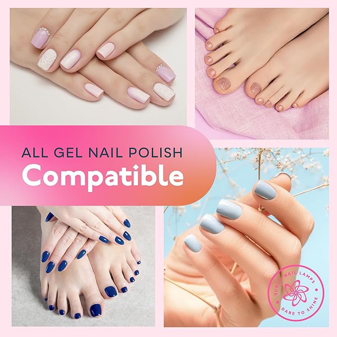 SUNUV UV LED Nail Lamp, LED UV Light for Gel Nails Polish with Removable Base, 4 Timer Settings Auto Sensor SUN2C Blue