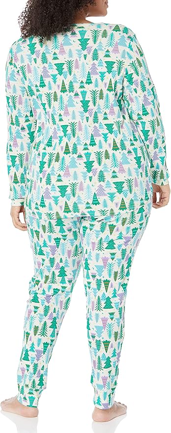 Amazon Essentials Womens Snug-Fit Cotton Sleepwear Pajama Set (Available in Plus Size)