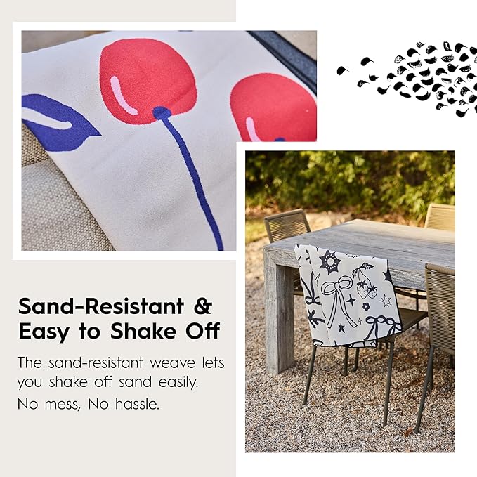 GEOMETRY Micro-Loop Beach Towel – Spring & Summer Collection – Quick-Dry, Sand-Resistant, Ultra-Absorbent Compact Towel for Beach & Travel (Cherry Slush)