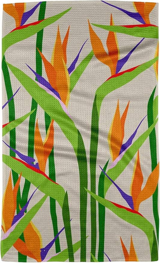 GEOMETRY Spring Kitchen Towels - Quick Dry Microfiber Cloth Spring & Summer Dish Towels for Kitchen Drying - Premium Quick Dry Towel - Paradise Blooming, 18" x 30" - 1-Pack