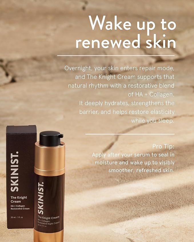 The Knight Cream – HA + Collagen Restorative Night Cream, Ultra-Hydrating & Anti-Aging Formula