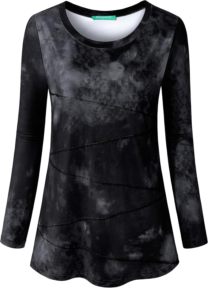 Kimmery Workout Tops for Women Long Sleeve Shirts for Women Quick Dry Line Decor Yoga Tops Sizes S-3XL