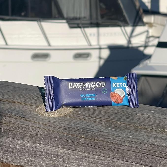 RAWMYGOD Fruit and Nut Bars, Gluten Free, Vegan, No Added Sugar (12 bars, Keto)