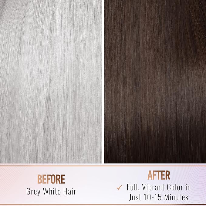 Herbishh Travel Pack Hair Dye Color Shampoo in Sachet + 1pc Argan Hair Mask Sachet (Dark brown, 5 sachets)