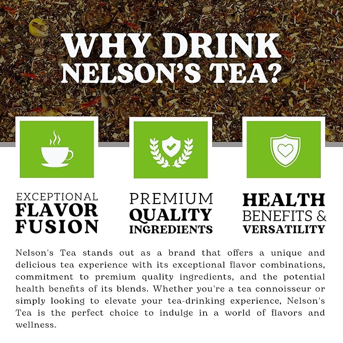 Nelson's Tea Hoosier Kettle Corn - Cut & Sifted, Caffeine Free Loose Leaf Tea with Sweet and Spicy Blend of Green Rooibos, Honeybush, Caramel, Corn, Safflower, Toasted Coconut, Marigold (Sample)