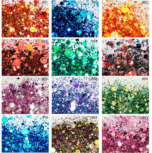 12 Pots Holographic Nail Art Sequins 3D Laser Chameleon Chunky Nail DIY Sparkly Glitter Flakes for Women Manicure Tips Decorations