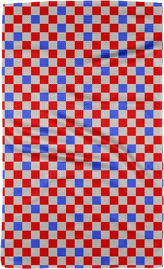 GEOMETRY Kitchen Towels - Quick Dry, Absorbent Microfiber Dish Towels for 4th of July, Memorial Day, Veterans Day, and Holiday Decor - Red, White, and Blue- Patriot Picnic