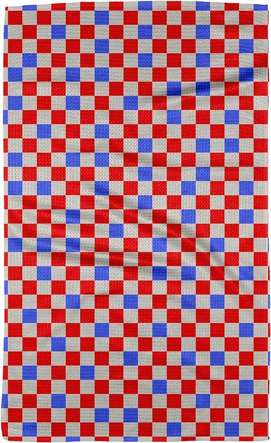 GEOMETRY Kitchen Towels - Quick Dry, Absorbent Microfiber Dish Towels for 4th of July, Memorial Day, Veterans Day, and Holiday Decor - Red, White, and Blue- Patriot Picnic