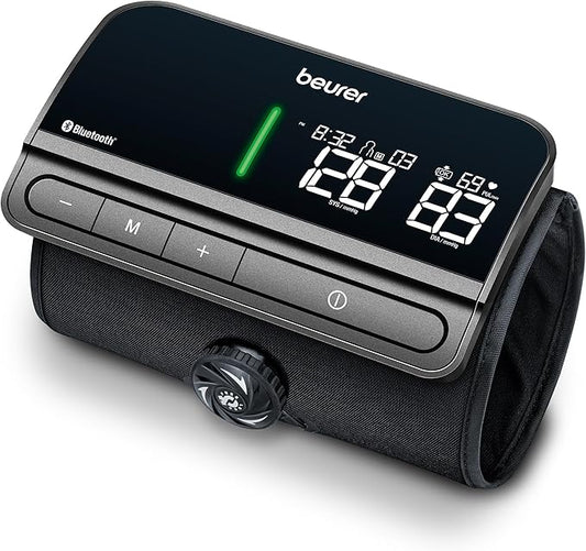 Beurer BM81 easyLock Automatic Upper Arm Blood Pressure Monitor, Smart Cuff Without Cables for Fast Measurement, Data Transfer to Apple Health and co., Bluetooth, 240 Memory Sets