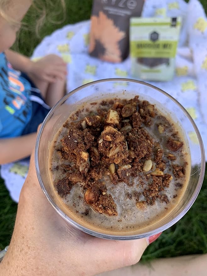 BeeFree Warrior Mix Gluten Free Granola - Chunky Granola Bites | Paleo Granola, Low Carb, Grain Free, Preservative Free, Oat Free | Granola for Yogurt, Low Calorie Snacks | Clay’s Chocolate Buzz, 9 Ounce Bags, 3 Pack