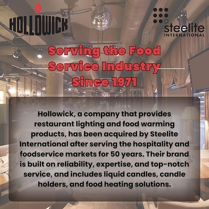 Hollowick - HD15 15 Hour Disposable Liquid Candle Not for Home Consumer Use (96/case),Clear