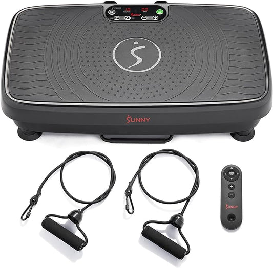 Sunny Health & Fitness Fitboard Vibration Platform Exercise Machine with Multiple Speed Settings and Vibration Modes for Multipurpose Workouts