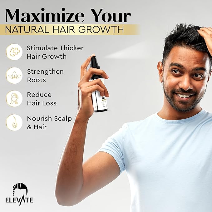 Elevate Rice Water Spray for Hair Growth - Fermented Rice Water & Rosemary Hair Mist with Biotin - Vegan Leave-In Treatment for Stronger, Thicker, Healthier Hair - Scalp Care for Women & Men