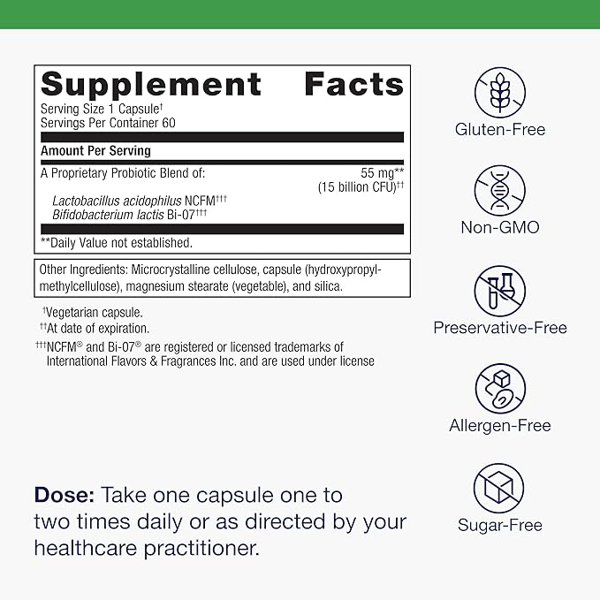 Metagenics UltraFlora Balance Probiotic - Shelf-Stable Daily Gut Health Supplement for Digestive & Immune Support* - Non-GMO & Gluten-Free - 60 Capsules