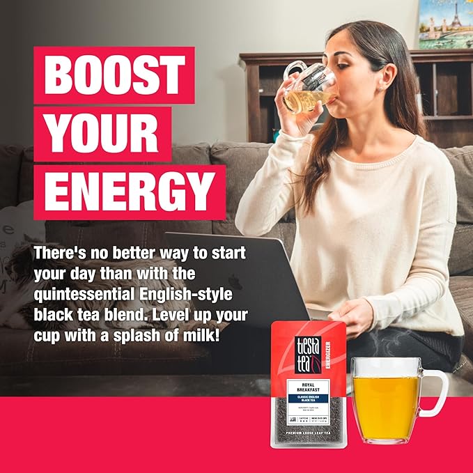 Tiesta Tea - Royal Breakfast, Loose Leaf, Classic English Black Tea, Premium Blend, High Caffeine Hot & Iced, Brews Up to 25 Cups, 1.7 Ounce Resealable Pouch