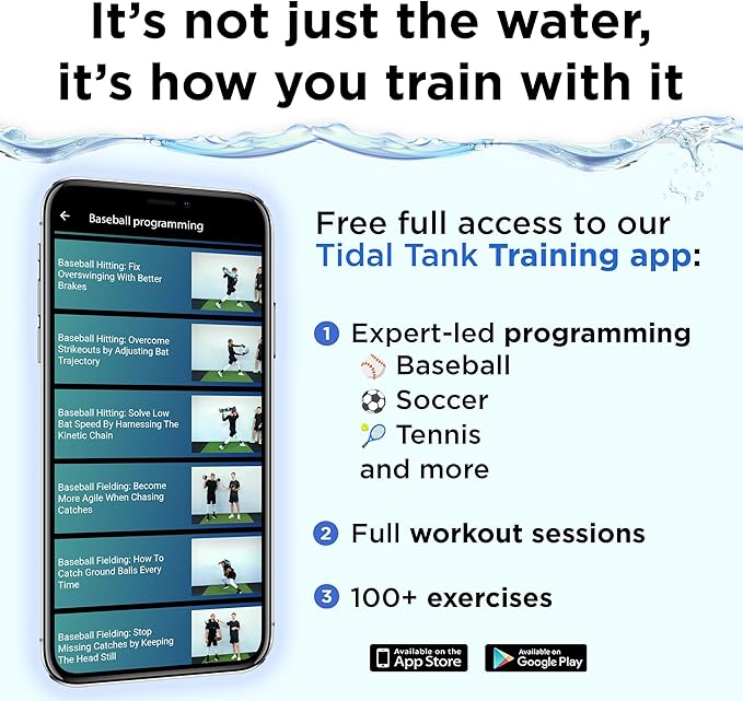 Tidal Tank Tube - The Original Aqua Bag - Water Weight Bag up to 79 lbs - Adjustable Workout Sand Bags Weights Alternative - Portable Sandbag Fitness Equipment Set, Home Exercise Gym - Including App