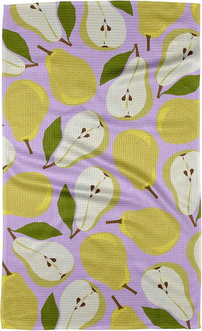 GEOMETRY Spring Kitchen Towels - Quick Dry Microfiber Cloth Spring & Summer Dish Towels for Kitchen Drying - Premium Quick Dry Towel - Pear Slices, 18" x 30" - 1-Pack