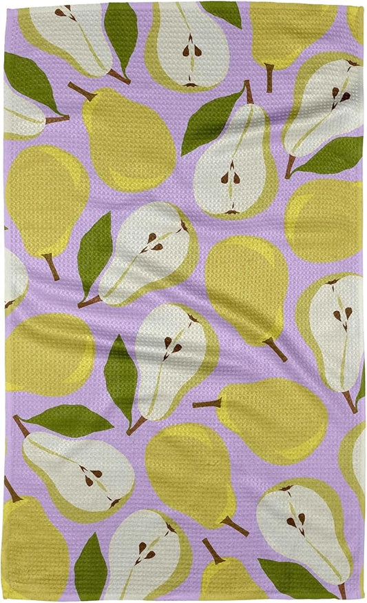GEOMETRY Spring Kitchen Towels - Quick Dry Microfiber Cloth Spring & Summer Dish Towels for Kitchen Drying - Premium Quick Dry Towel - Pear Slices, 18" x 30" - 1-Pack