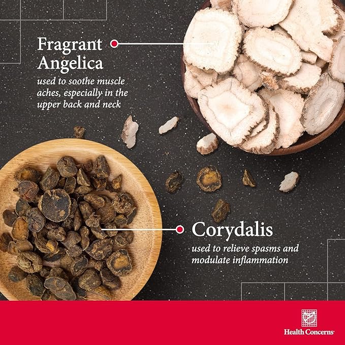 Health Concerns Channel Flow – Muscle Relaxation & Pain Support Supplement for Men & Women – Corydalis Root Extract – Chinese Herbal Formula for Headaches, Joint & Menstrual Discomfort – 180 Capsules