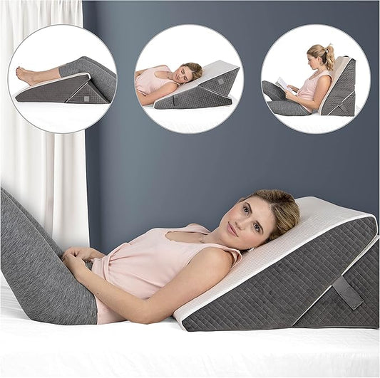 Kolbs Bed Wedge Pillow Chic Jacquard Cover for Sleeping and Acid Reflux, Heartburn (Adjustable Height Wedge)