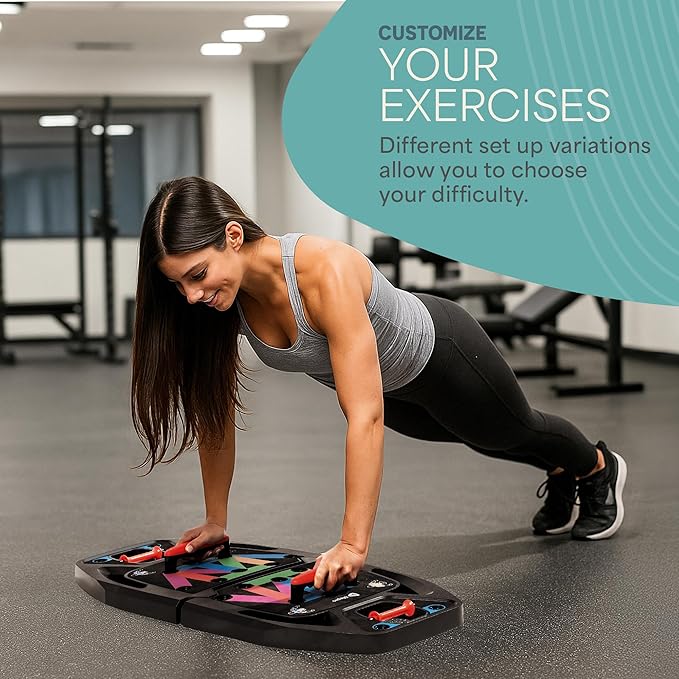 Lifepro Portable Home Gym with Push Up Training Board for Full Body Workouts Push Up Rack Board with 4 Resistance Bands - Home Workout kit Platform for Home Workouts