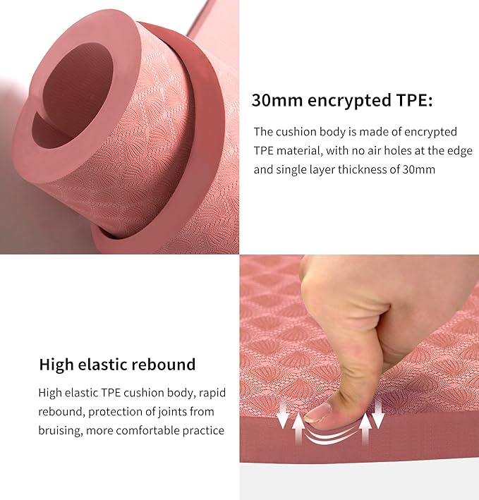 nuveti Large Exercise Mat - 15mm/20mm/30mm Thick Yoga Mat | Workout Mat for Fitness, Yoga, Pilates, Stretching & Floor Exercises for Women & Men with Free Carrying Bag