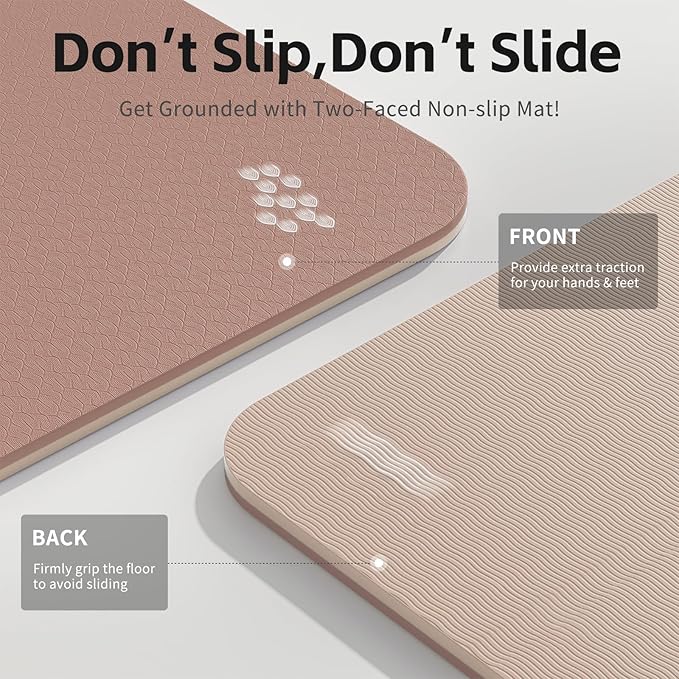 Yoga Mat 8mm Super Thick TPE Fitness Mat | SGS Certified | Non-Slip, Odorless & Tear-Resistant | Unisex with Strap | for Yoga, Pilates, Meditation & Home Workouts