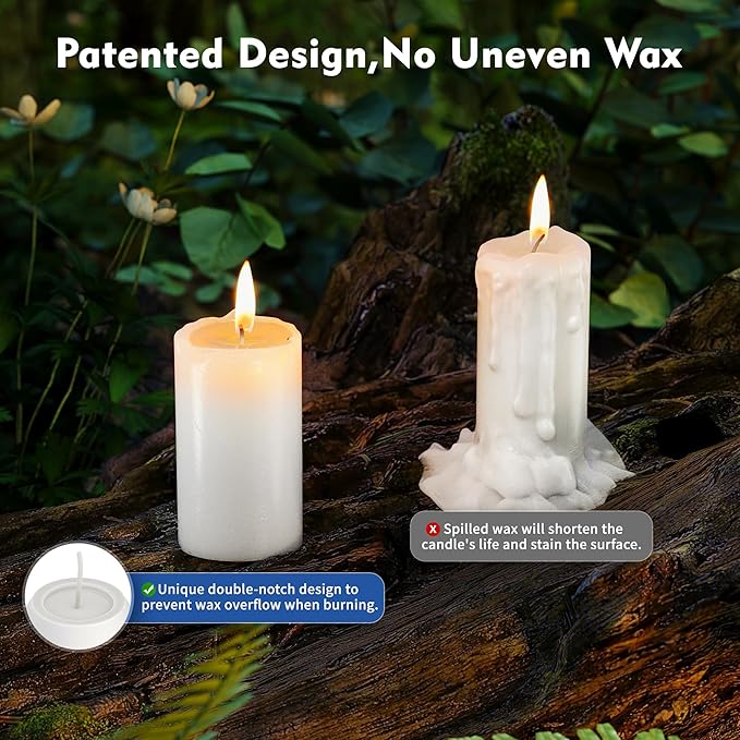 10Pack 15H+ Emergency Candles Long Burning Survival [18H+ Inside Candle Lanterns], 3“ Unscented White Pillar Candles, Survival Candles for Power Outage, Camping, Hurricane
