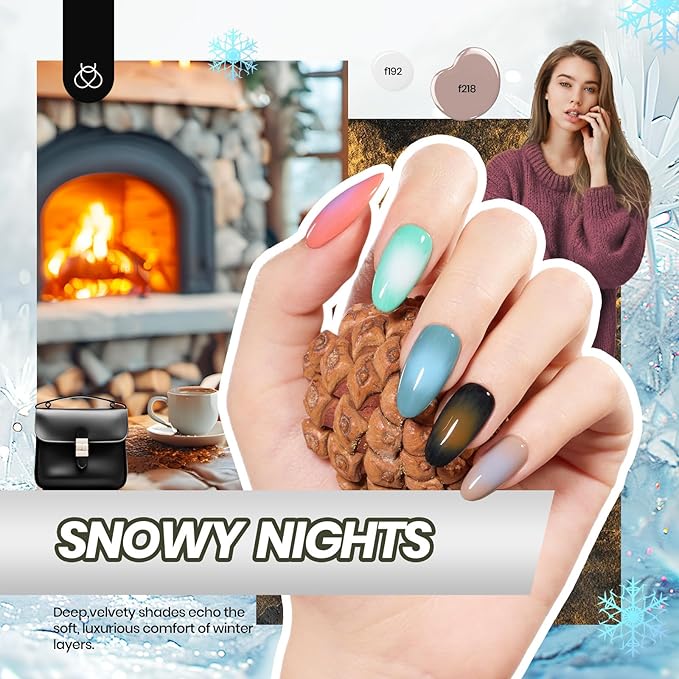 Beetles Gel Nail Polish Kit with U V Light -54 Pcs Gel Nail Kit Four Seasons Glow 32 Colors Set with Base Matte & Glossy Top Coat Soak Off Home DIY Manicure Nails Beginners Gifts for Women Teen Girls